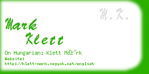 mark klett business card